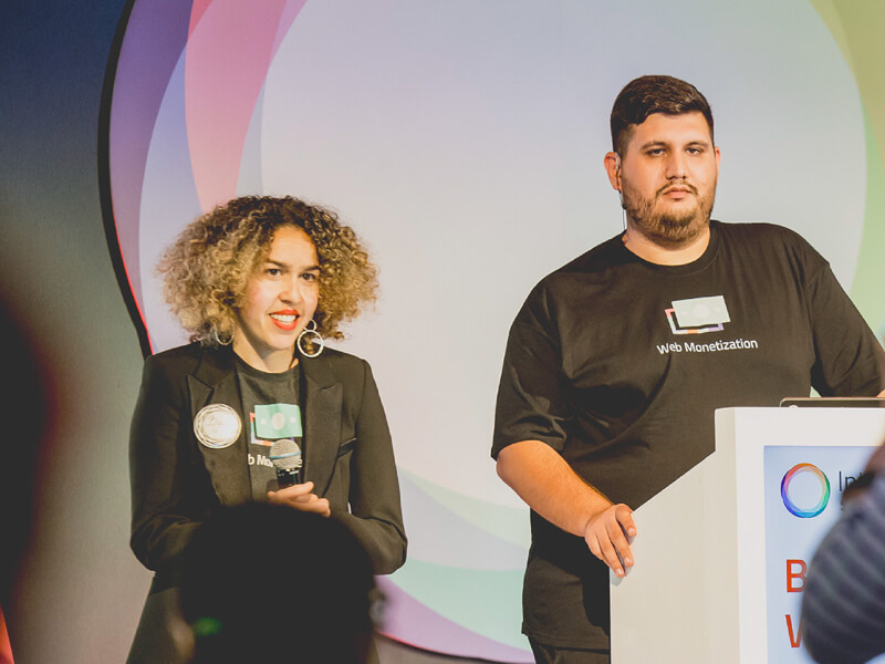 Bibi and Radu giving a Web Monetization presentation at the 2024 Summit